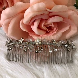 Silver Crystal Vine Hair Comb for Weddings